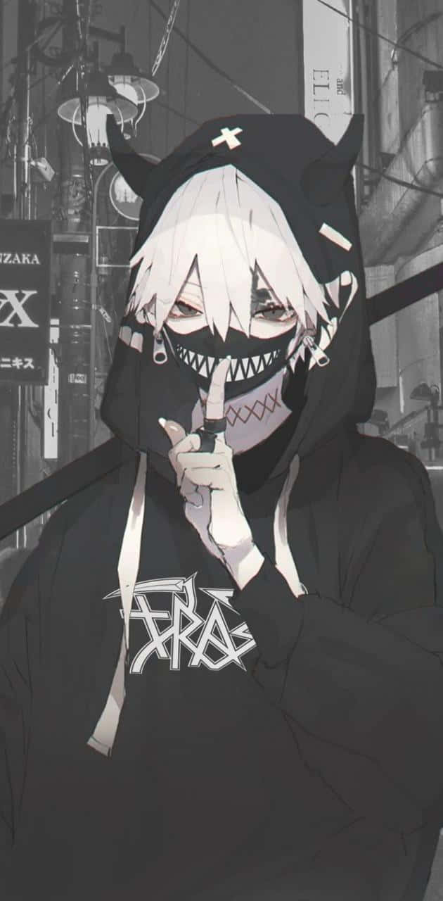 Trash Gang, black and white, anime character, HD Phone Wallpaper