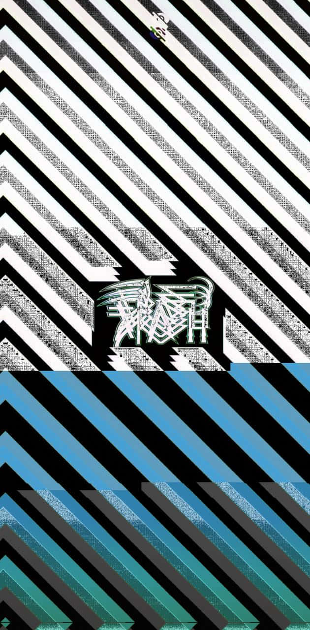 Trash Gang, green stripes, diagonal black white and blue stripes, HD Phone Wallpaper