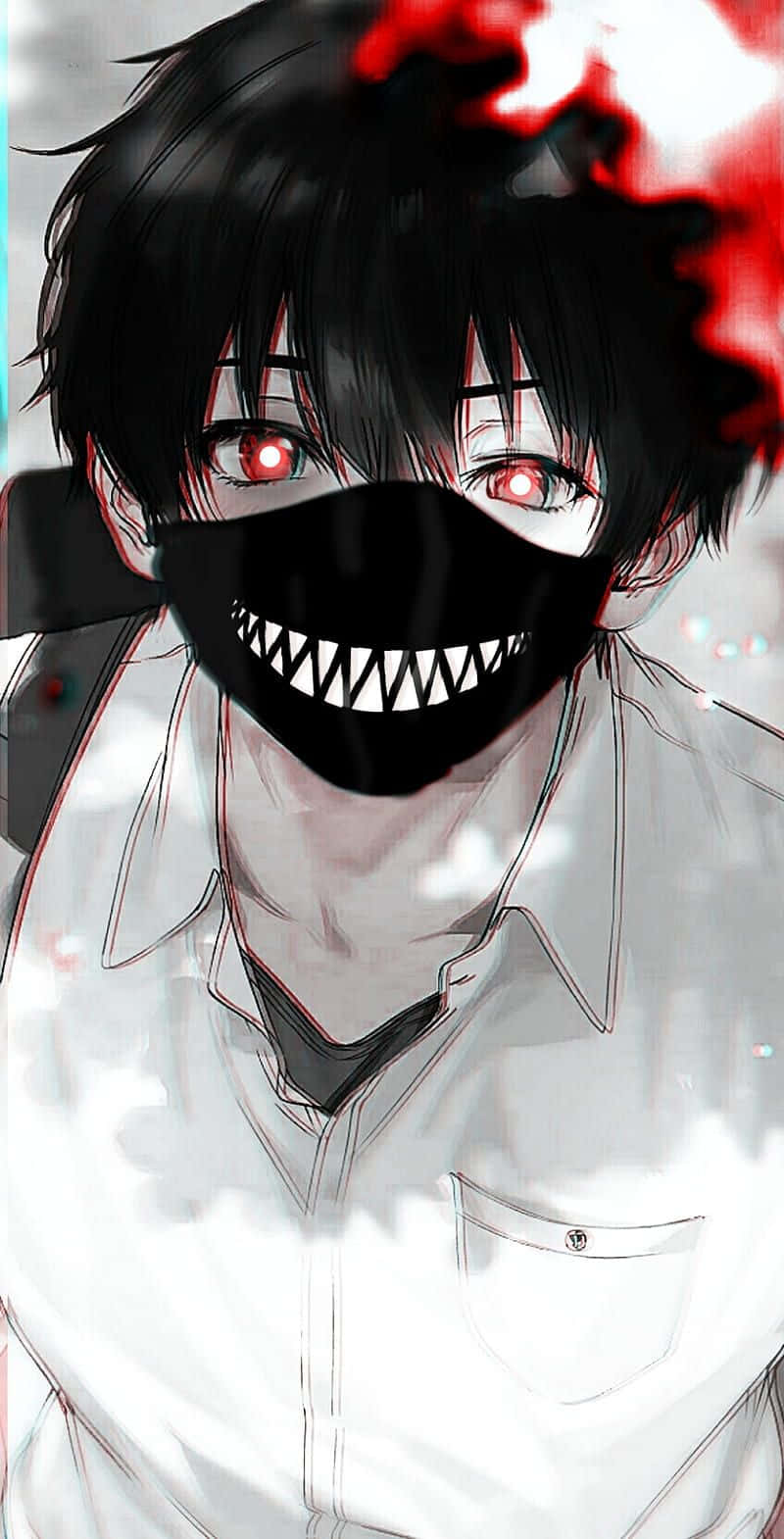 Trash Gang, black mask, sharp teeth, HD Phone Wallpaper