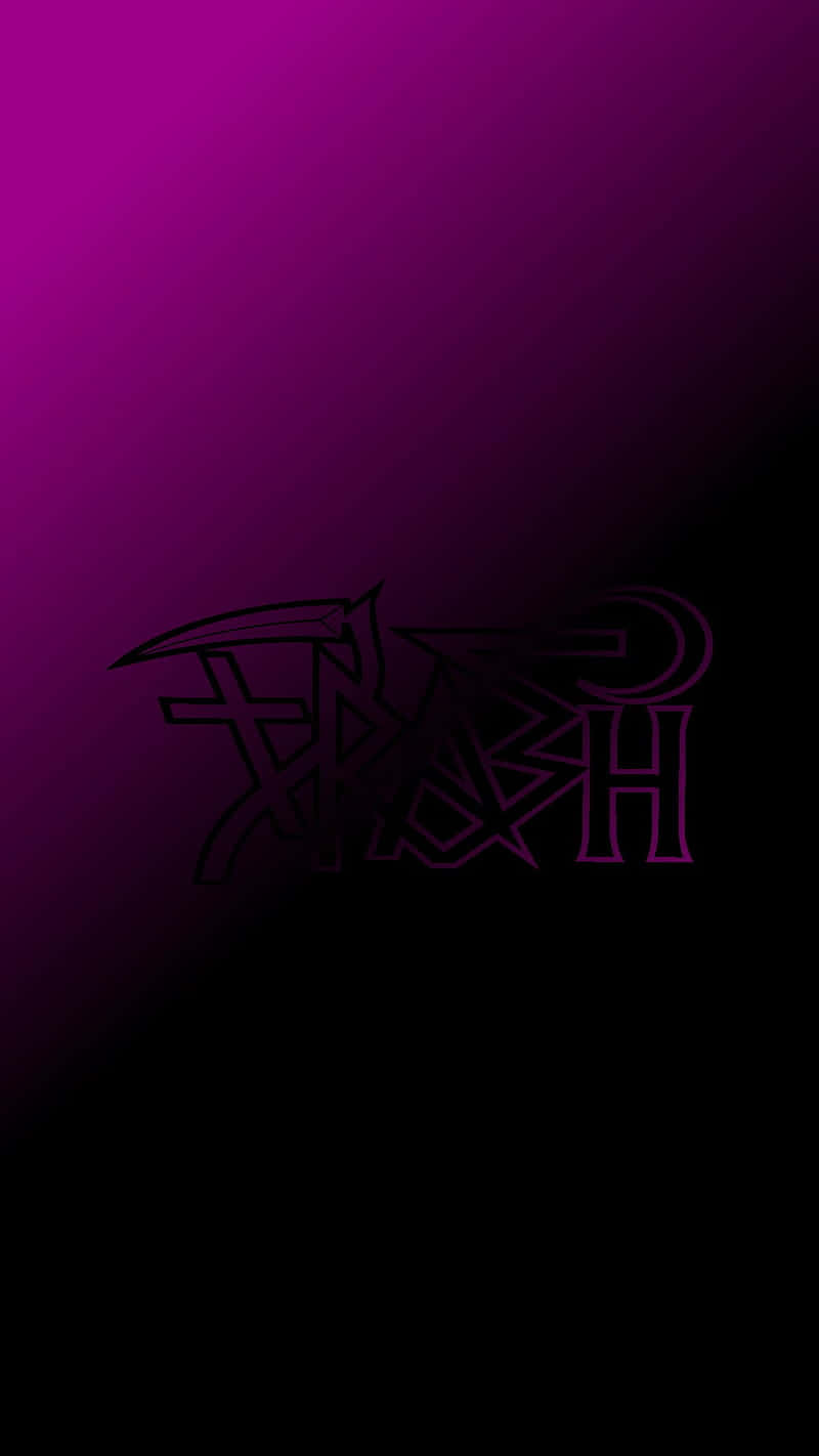 Trash Gang, black logo, gradient purple to black background, HD Phone Wallpaper