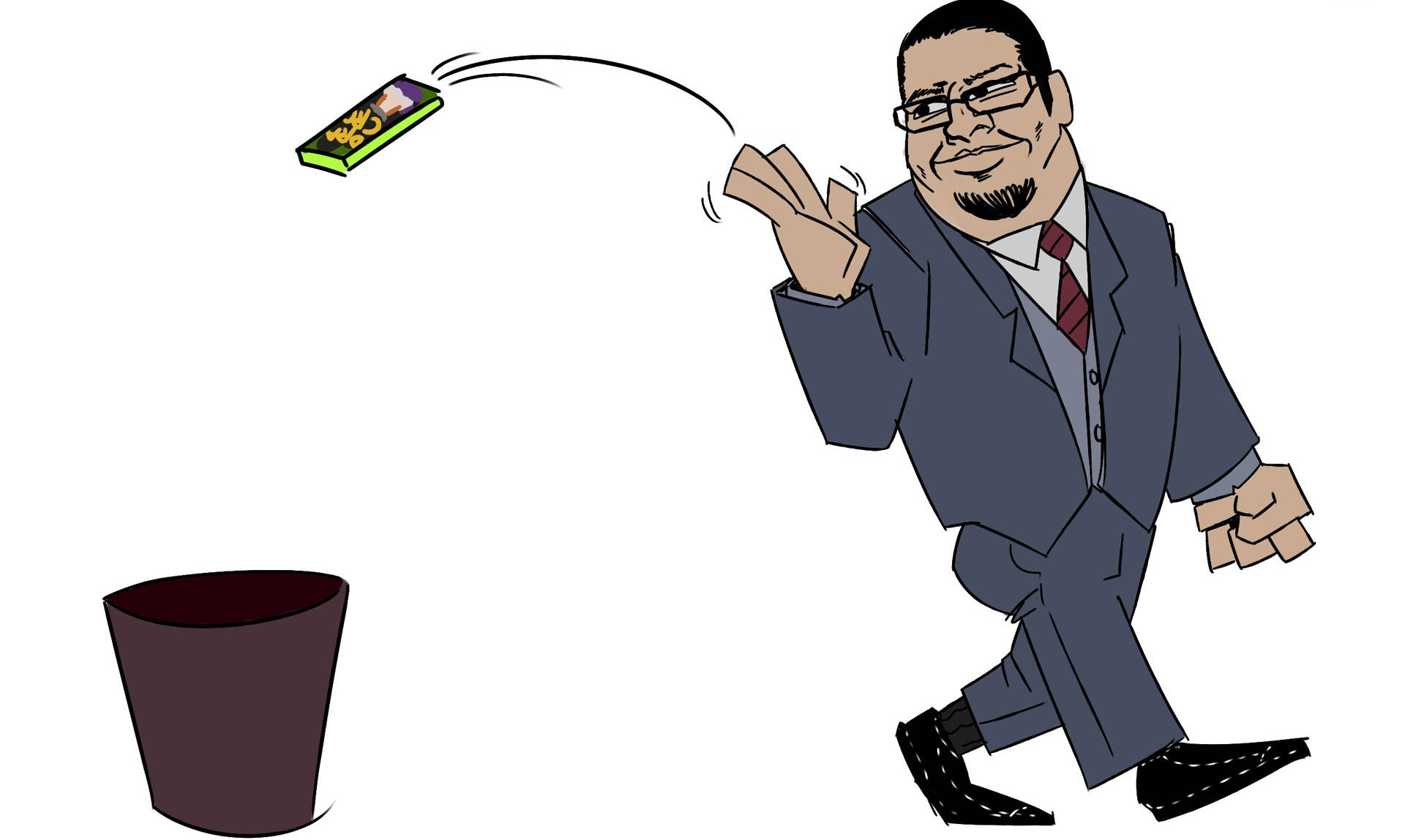 Trash Gang, cartoon businessman, suit, Full HD Desktop Wallpaper