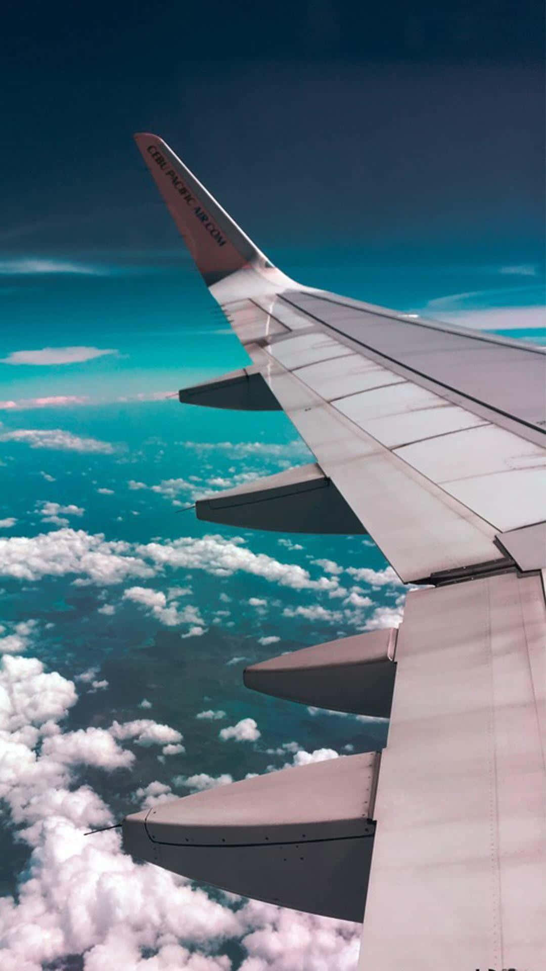 Travel Aesthetic Phone, Plane Wing, fluffy white clouds, Full HD Phone Wallpaper