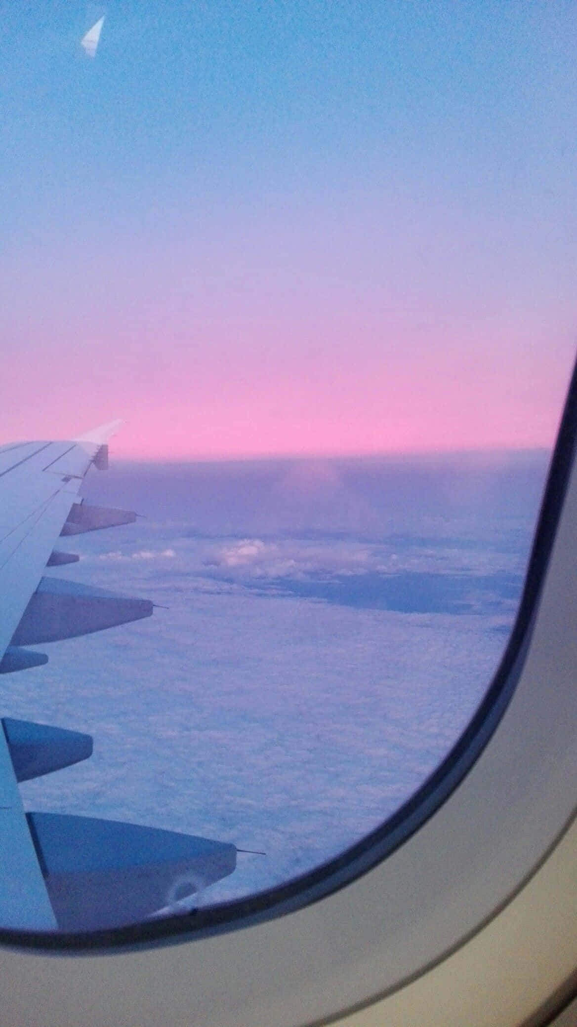 Aircraft wing, passenger window, twilight, Full HD Phone Wallpaper