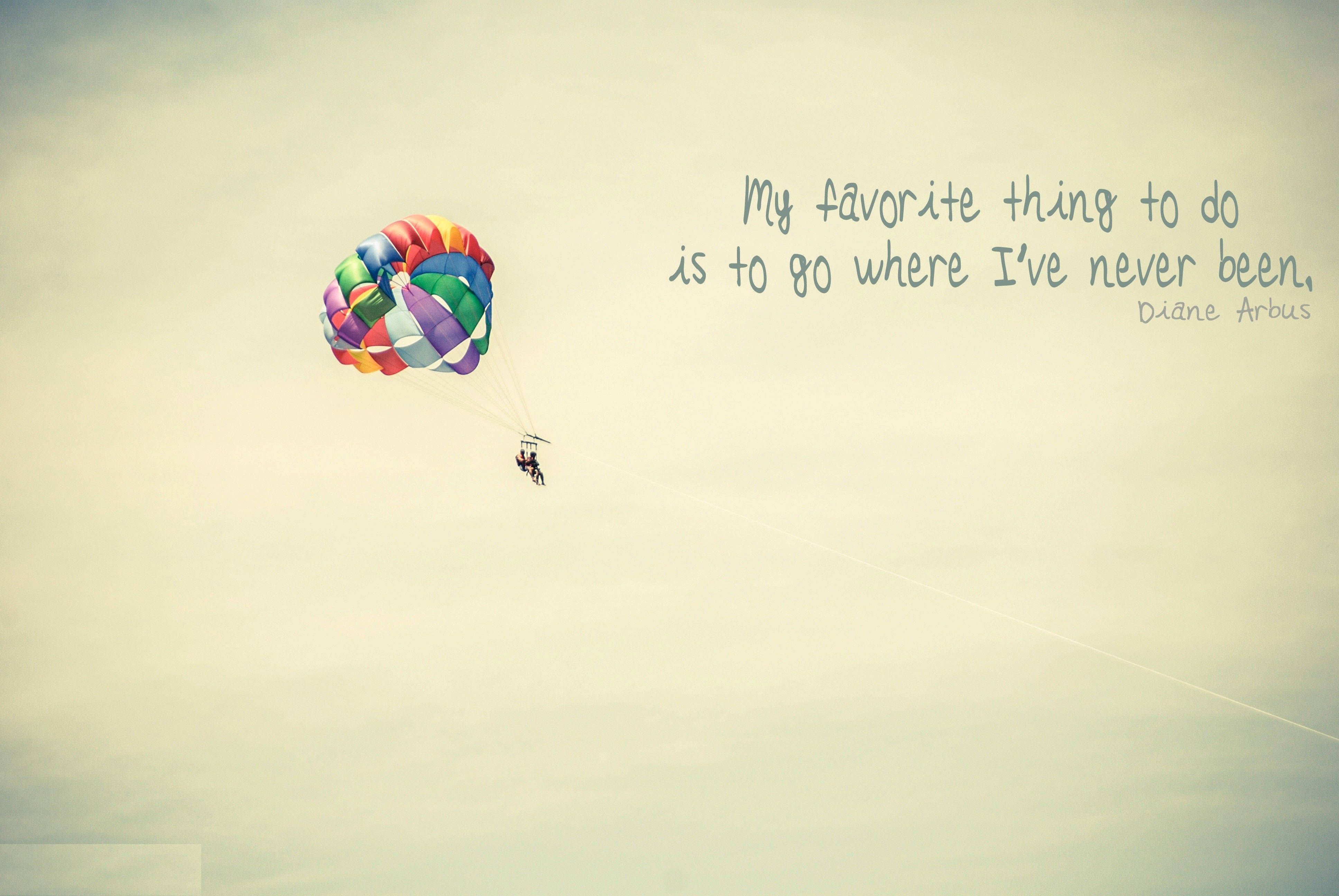 rainbow parachute, soft overcast sky, person gliding, 4K Desktop Wallpaper
