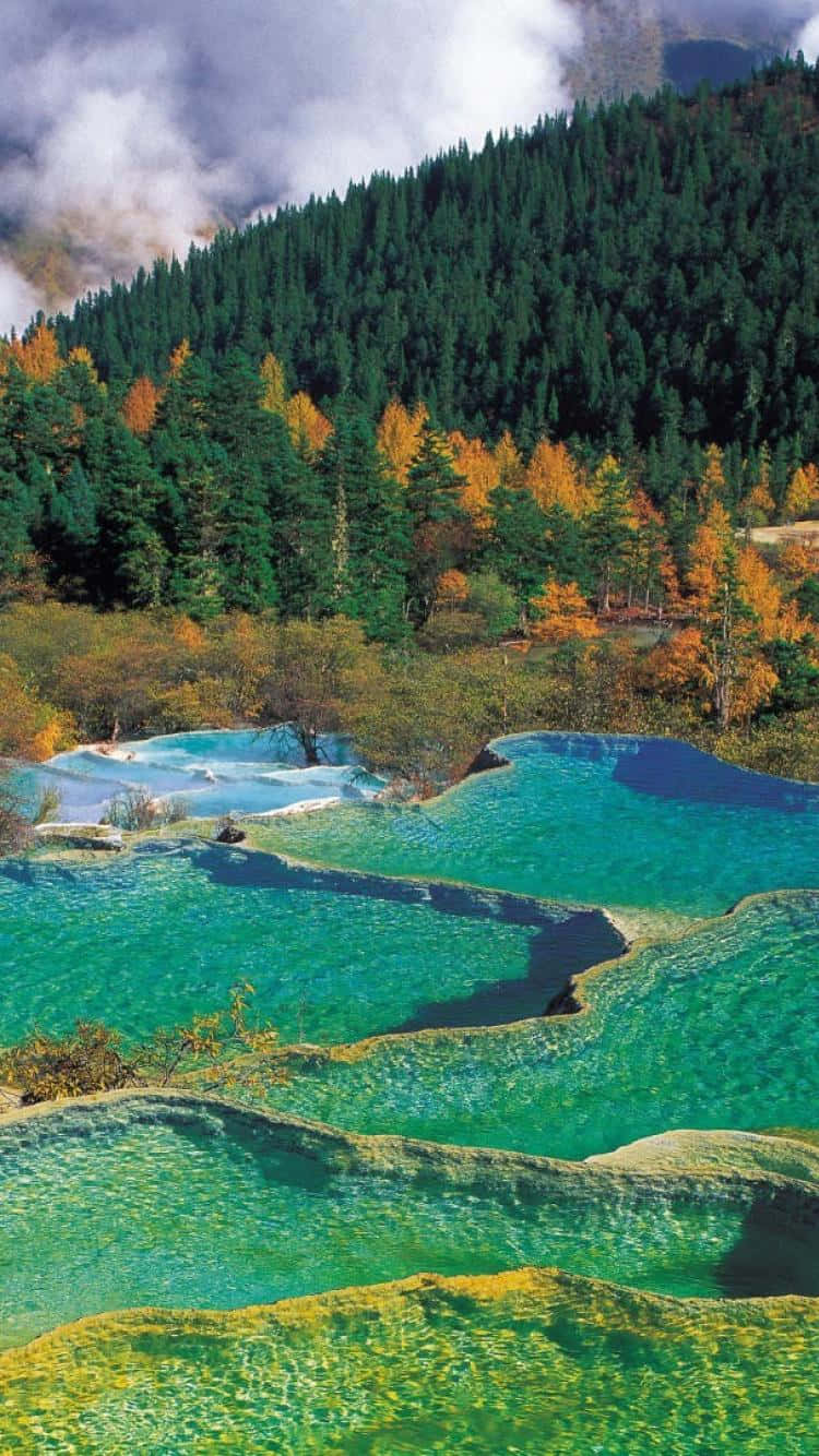 Travel iPhone, turquoise, mineral pools, HD Phone Wallpaper