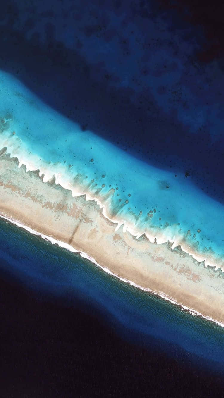 Travel iPhone, aerial view, narrow sandy island, HD Phone Wallpaper