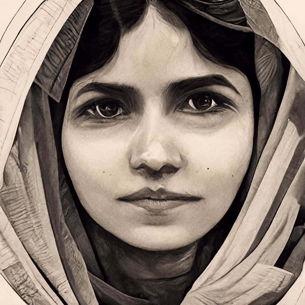 Traveler, monochrome portrait, young woman, SD Desktop Wallpaper