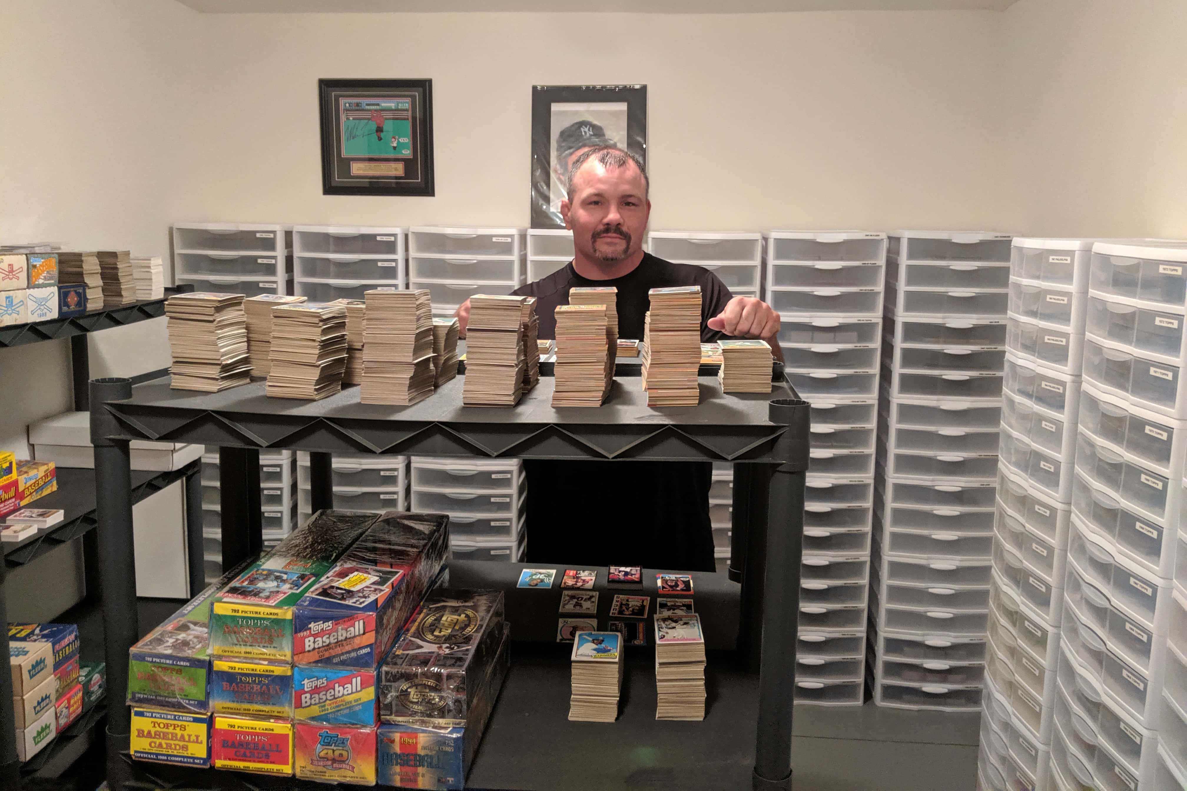 Travis Fulton, baseball cards, clear plastic storage drawers, 4K Desktop Wallpaper