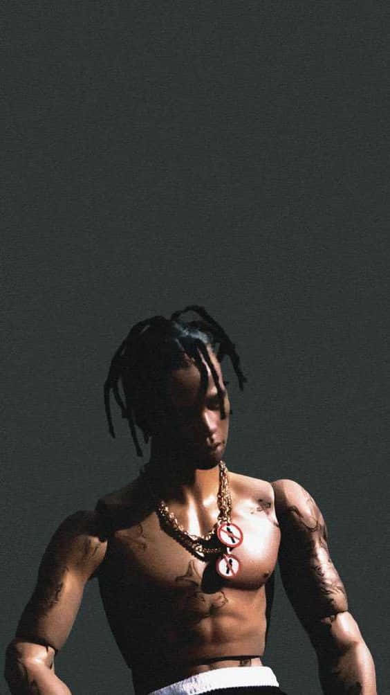 Travis Scott, dreadlocks, tattoos, SD Phone Wallpaper