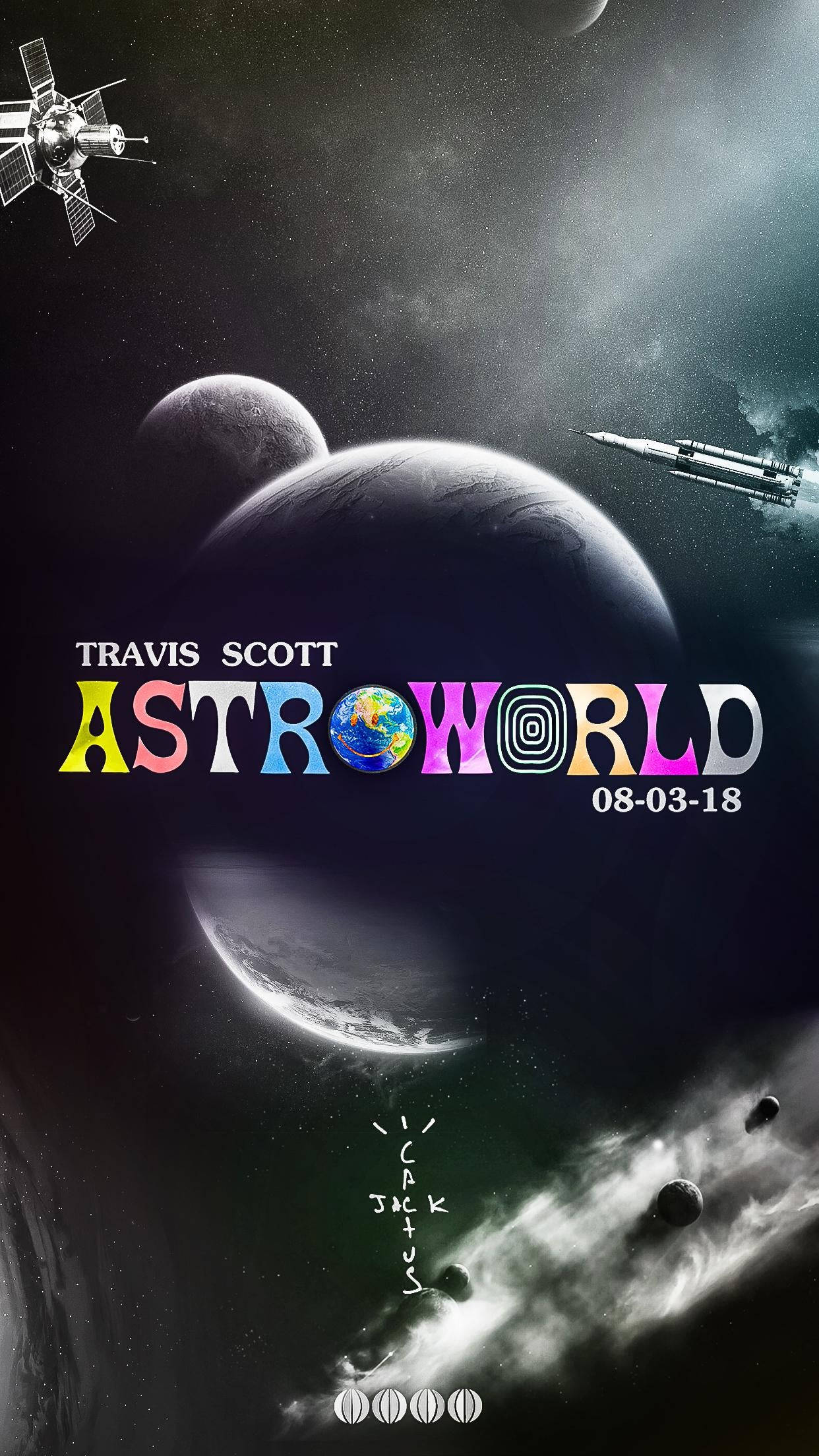 Travis Scott Astroworld, planets, rockets, Full HD Phone Wallpaper