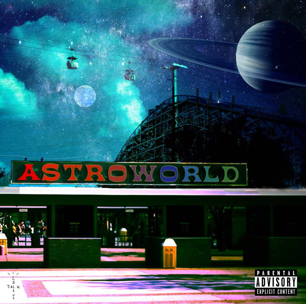 Travis Scott Astroworld, galactic theme park, starry cosmic sky, SD Desktop Wallpaper