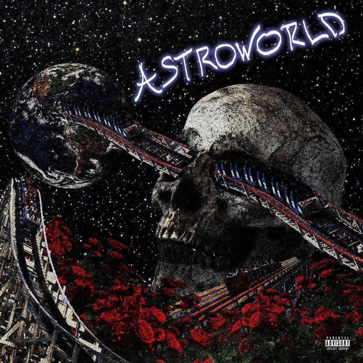 Travis Scott Astroworld, skull, roller coaster tracks, SD Desktop Wallpaper