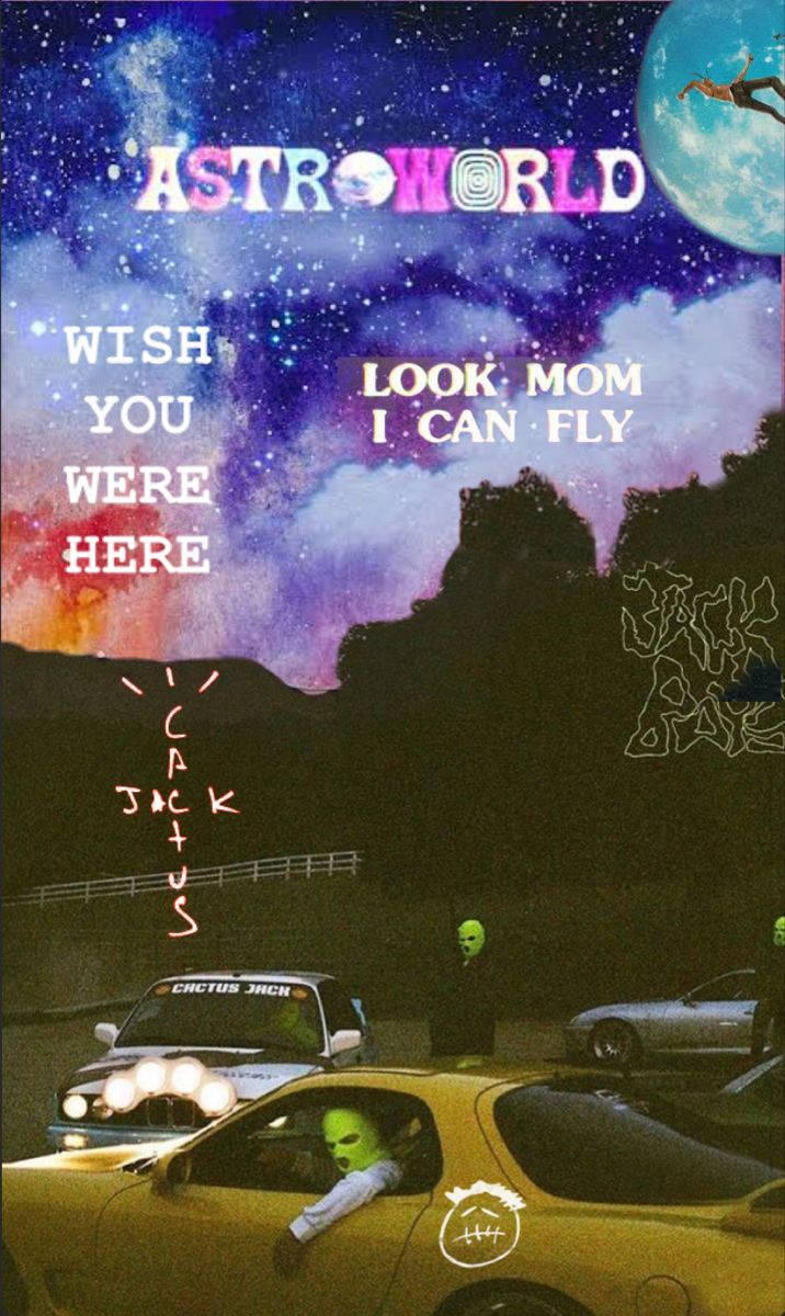 Travis Scott, Astroworld, cosmic sky, SD Phone Wallpaper