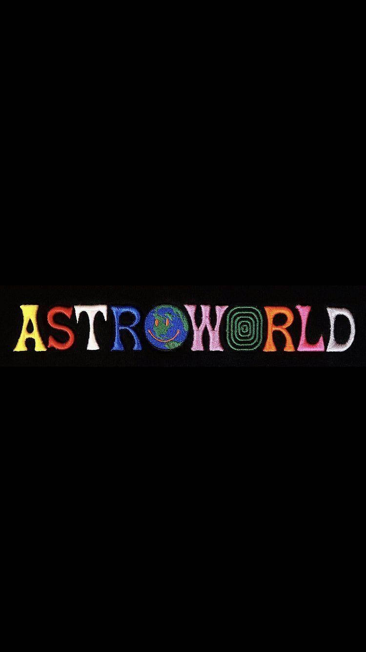 Astroworld, black background, colorful textured letters, HD Phone Wallpaper