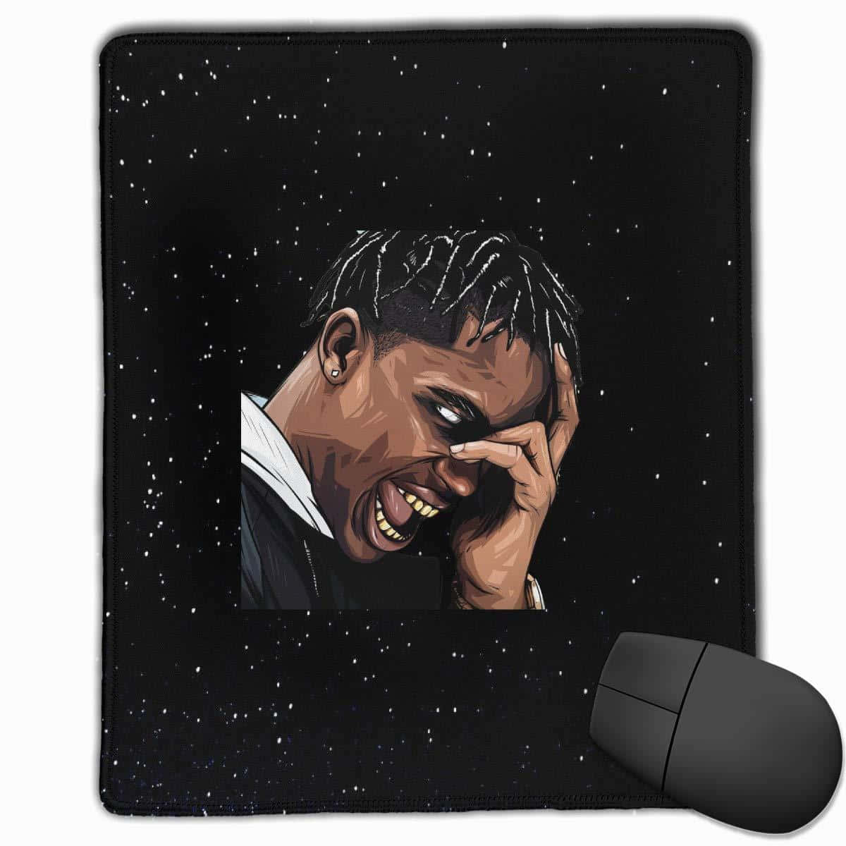 Travis Scott, cartoon alter-ego, starry black background, SD Desktop Wallpaper