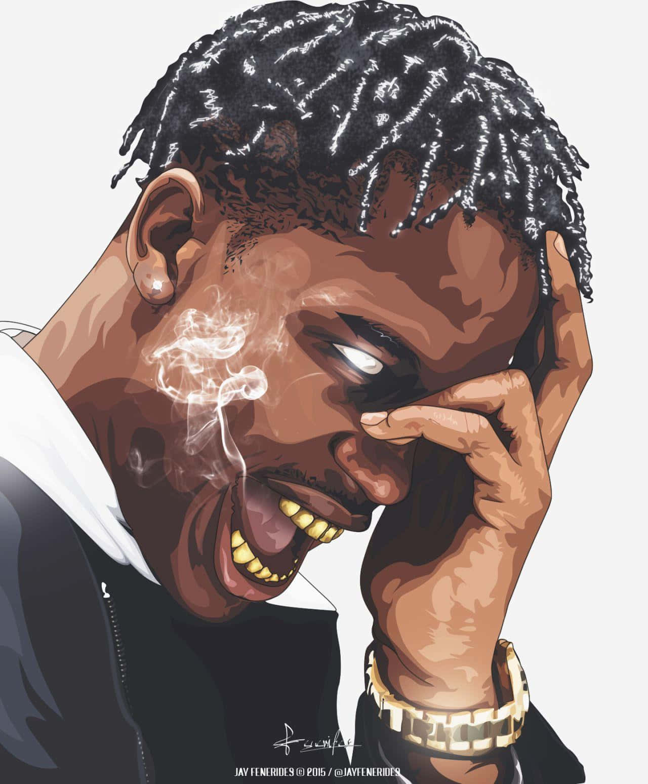 Travis Scott, dreadlocks, laughing, HD Phone Wallpaper