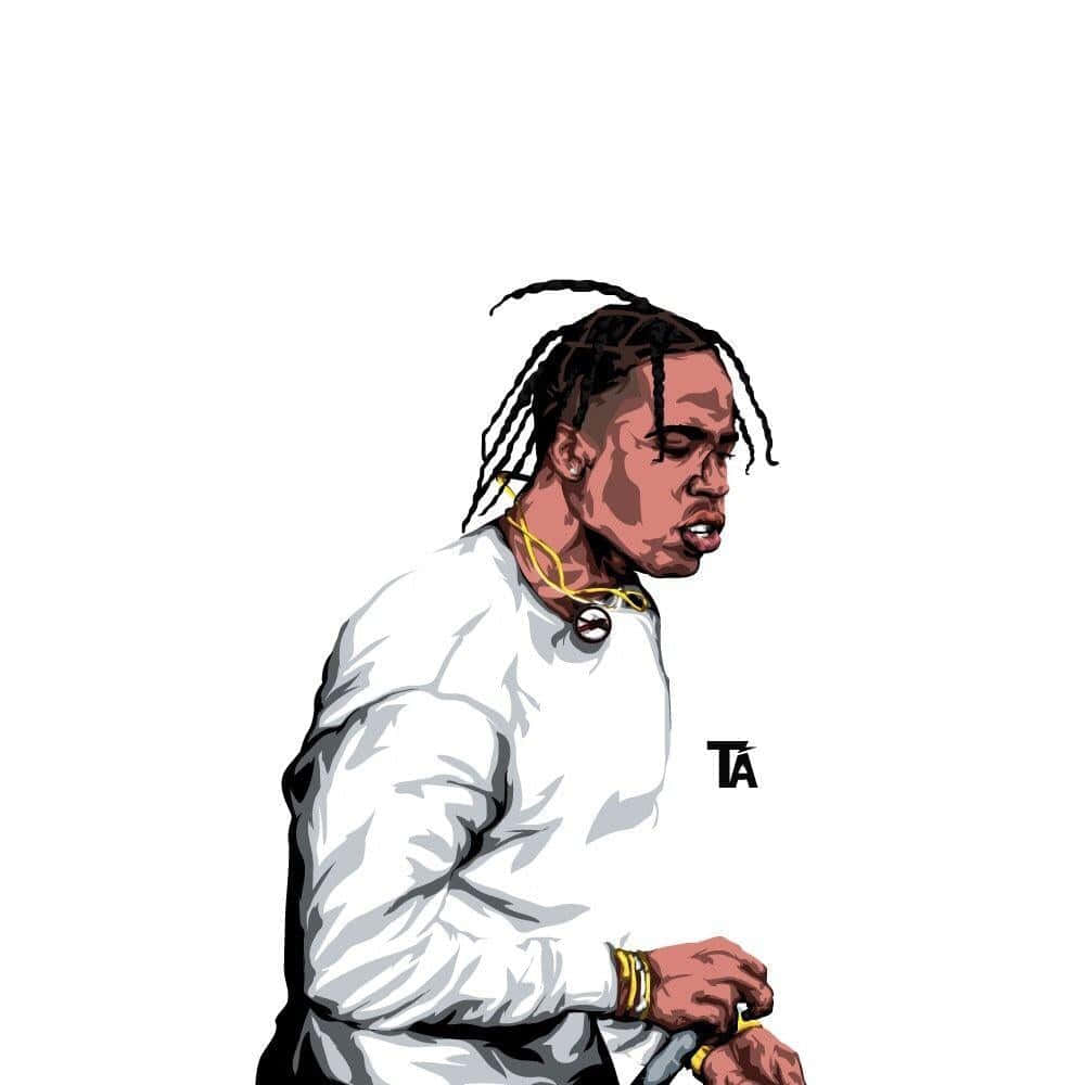 Travis Scott, dreadlocks, white shirt, SD Desktop Wallpaper