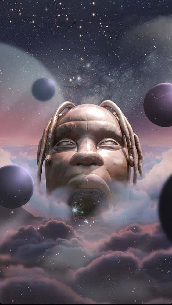 Travis Scott, dreadlocks, cosmic clouds, SD Phone Wallpaper