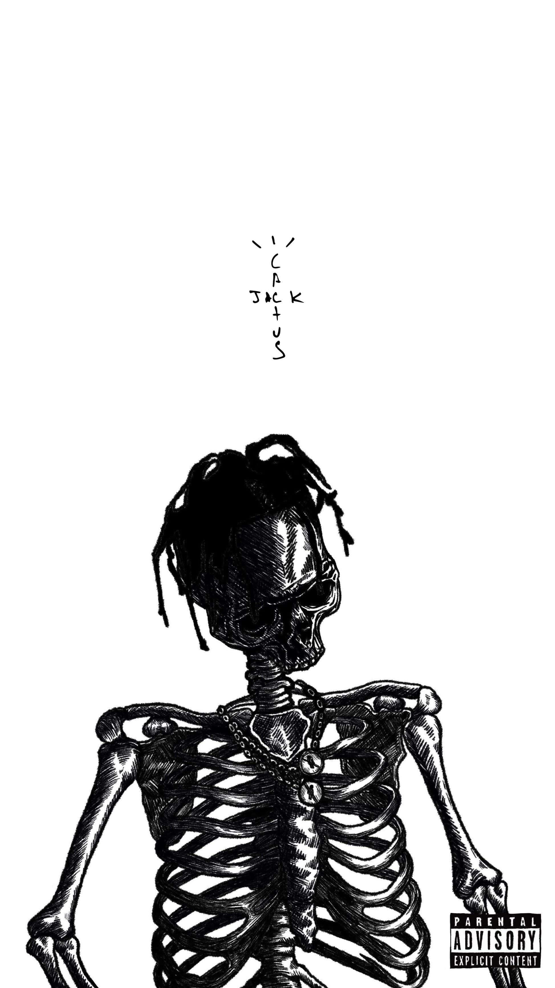 Travis Scott, cartoon, skeleton, 2K Phone Wallpaper
