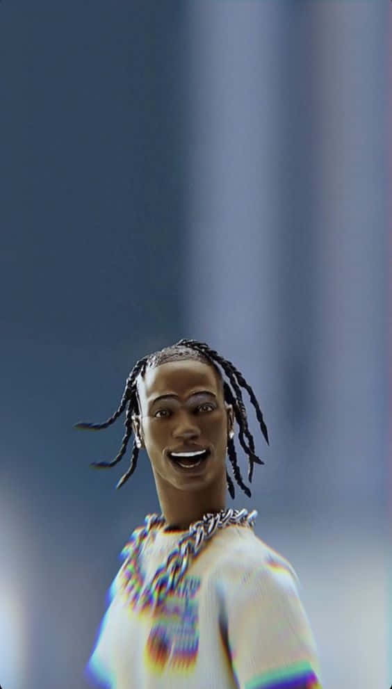 Travis Scott, cartoon form, braided hair, SD Phone Wallpaper