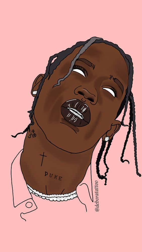 Travis Scott, animated form, braids, SD Phone Wallpaper