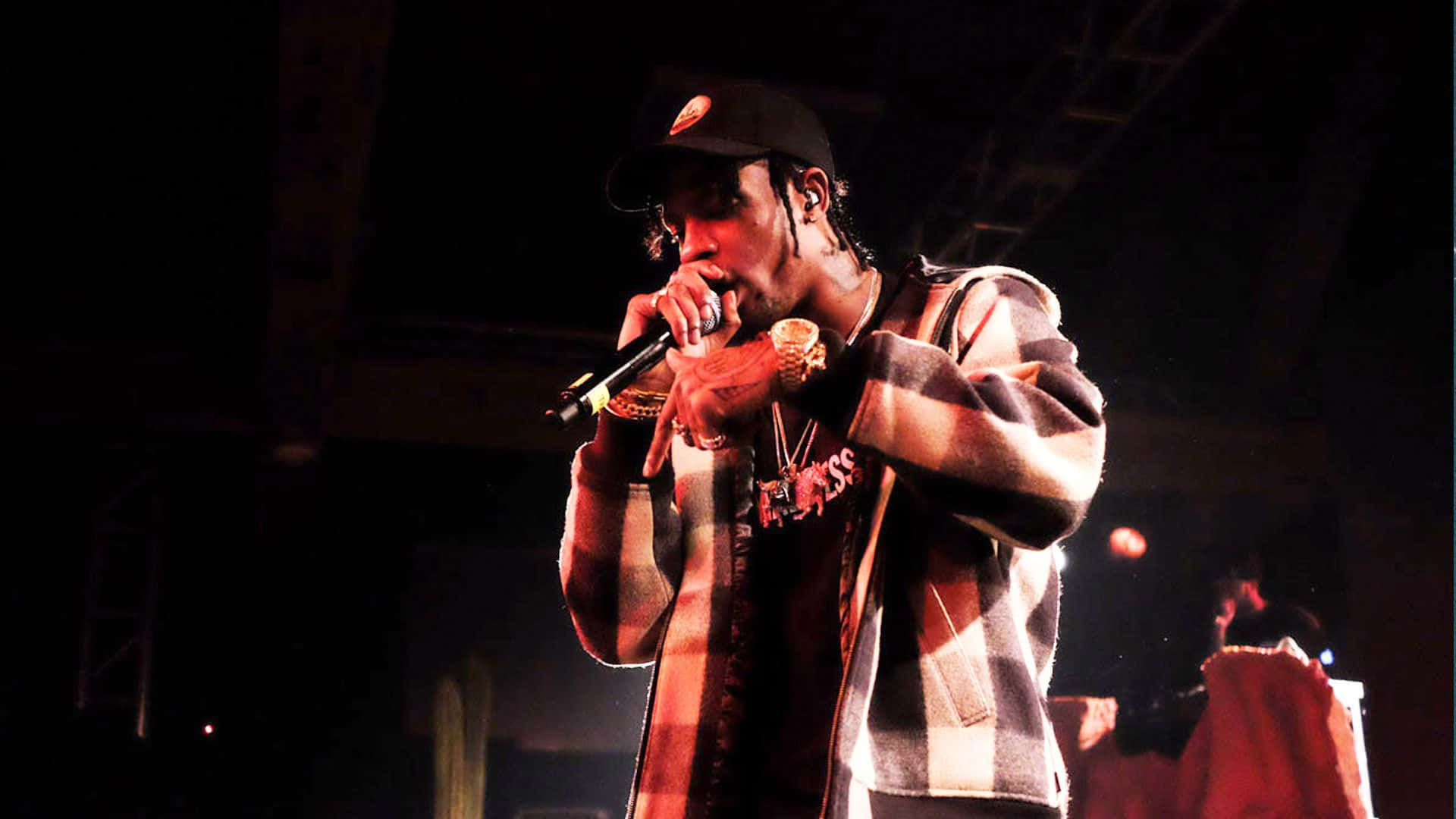 Travis Scott, plaid jacket, cap, Full HD Desktop Wallpaper