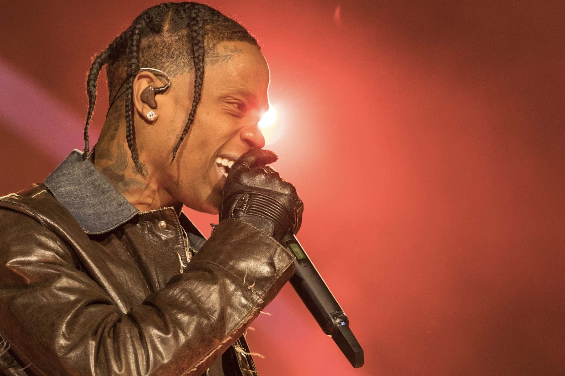 Travis Scott, concert, red stage lights, HD Desktop Wallpaper