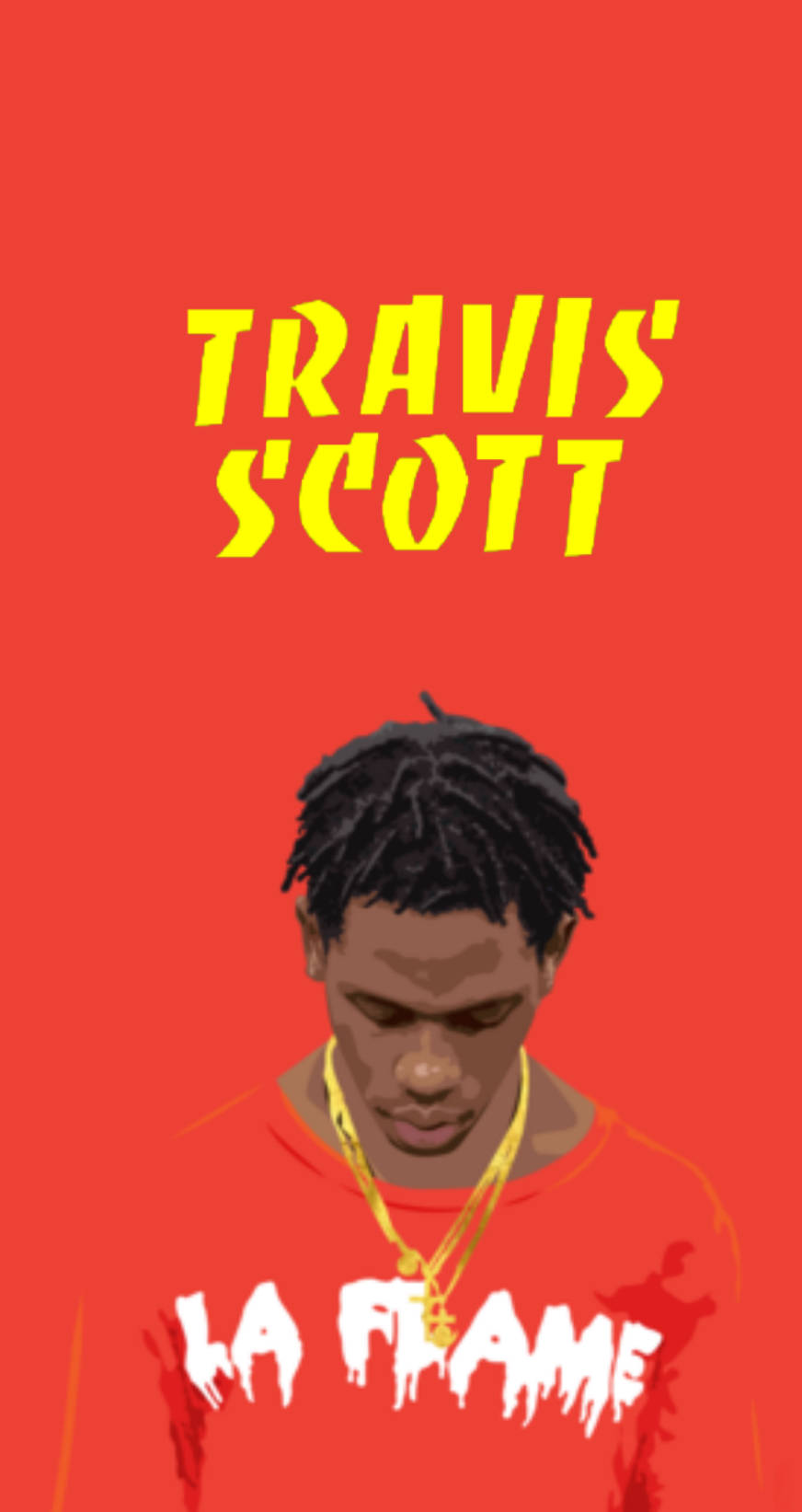 Travis Scott, red hoodie, gold chain, HD Phone Wallpaper