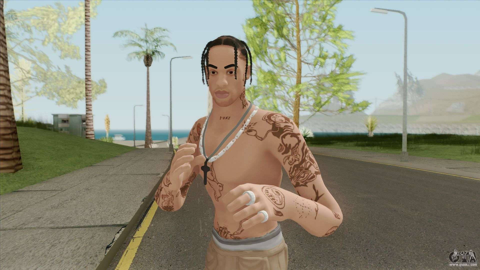 Travis Scott, Fortnite, tattooed male character, Full HD Desktop Wallpaper