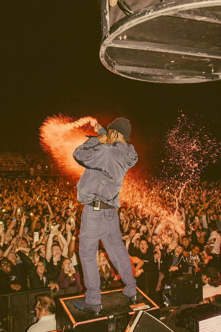 Travis Scott, night, stage, SD Phone Wallpaper