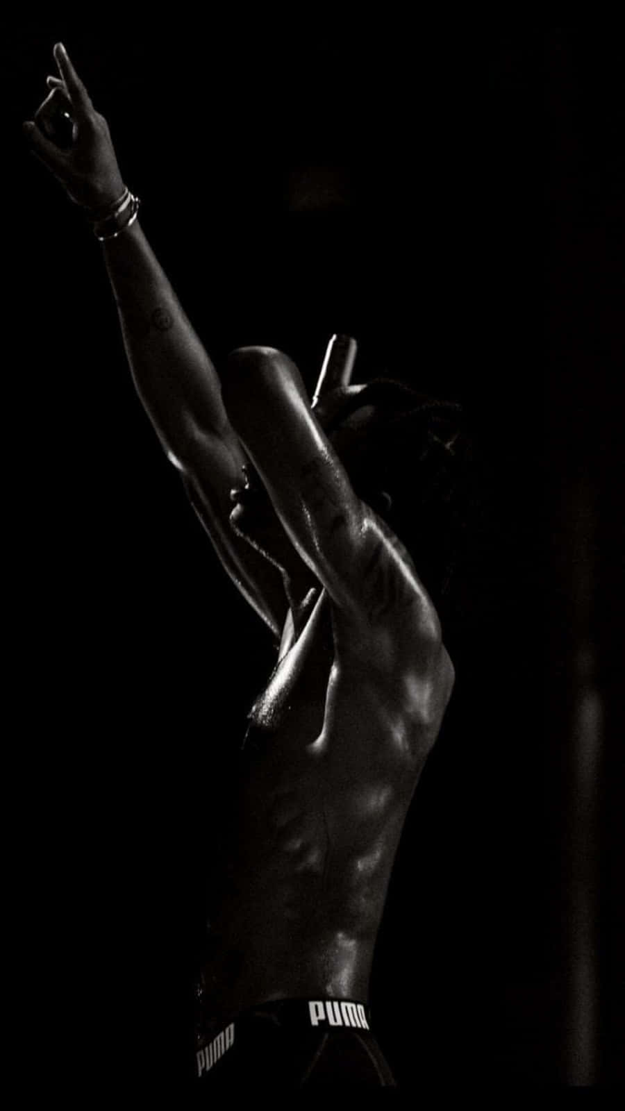 Travis Scott, iPhone, black and white, HD Phone Wallpaper