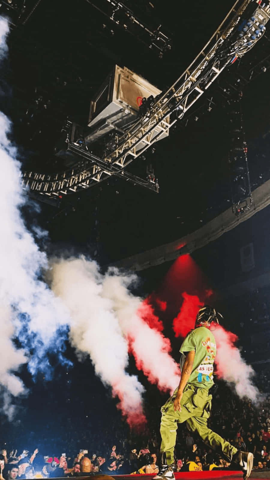 Travis Scott, green, red stage, HD Phone Wallpaper