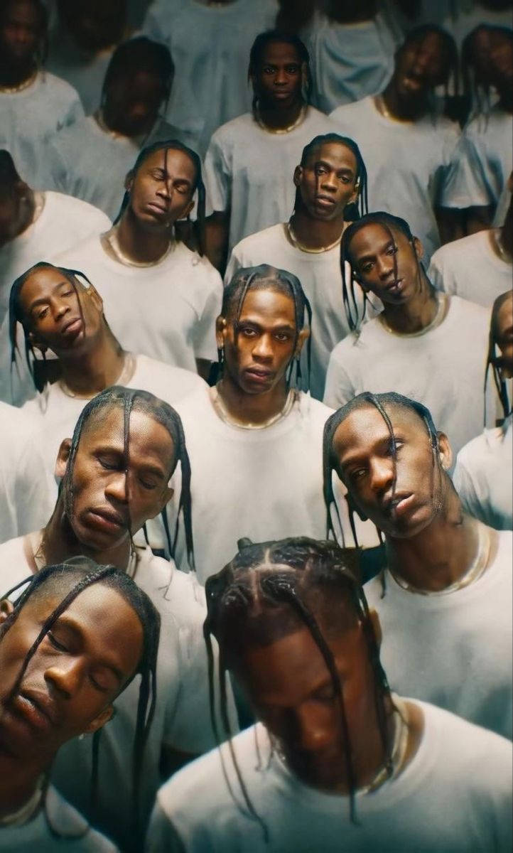 Travis Scott, braided hair, white t-shirt, SD Phone Wallpaper