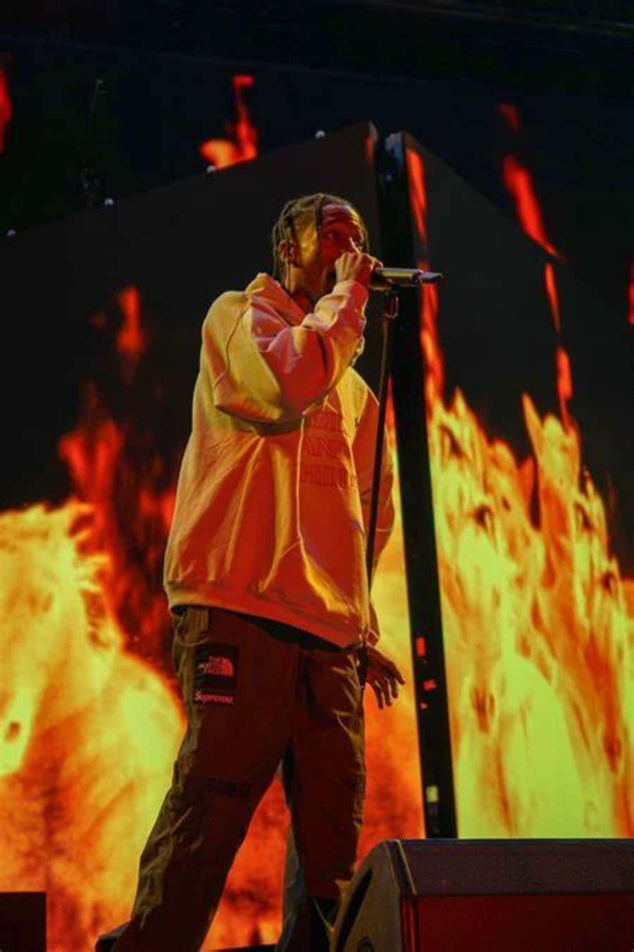 Travis Scott, iPhone, yellow hoodie, HD Phone Wallpaper