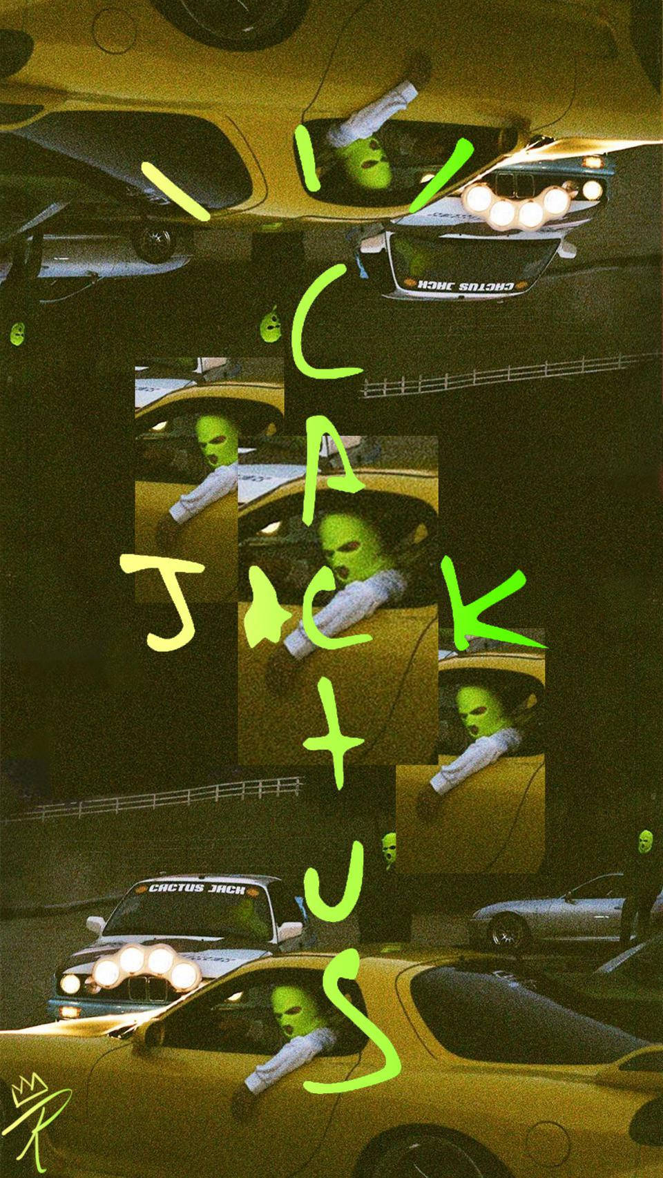 Travis Scott Jack Boys, yellow cars, green masked figures, HD Phone Wallpaper