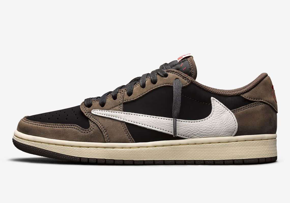 Travis Scott Jordan 1, brown and black, white swoosh, SD Desktop Wallpaper