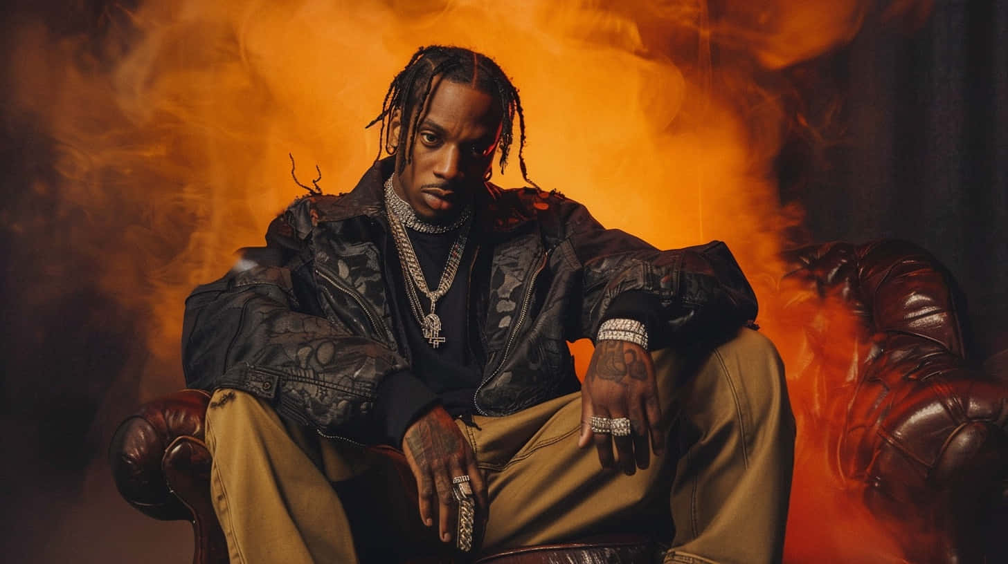Travis Scott Utopia, dreadlocks, leather chair, HD Desktop Wallpaper