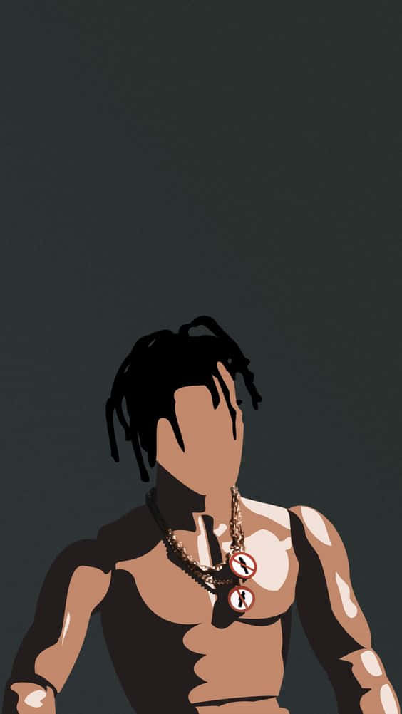 Travis Scott, dreadlocks, layered necklaces, SD Phone Wallpaper