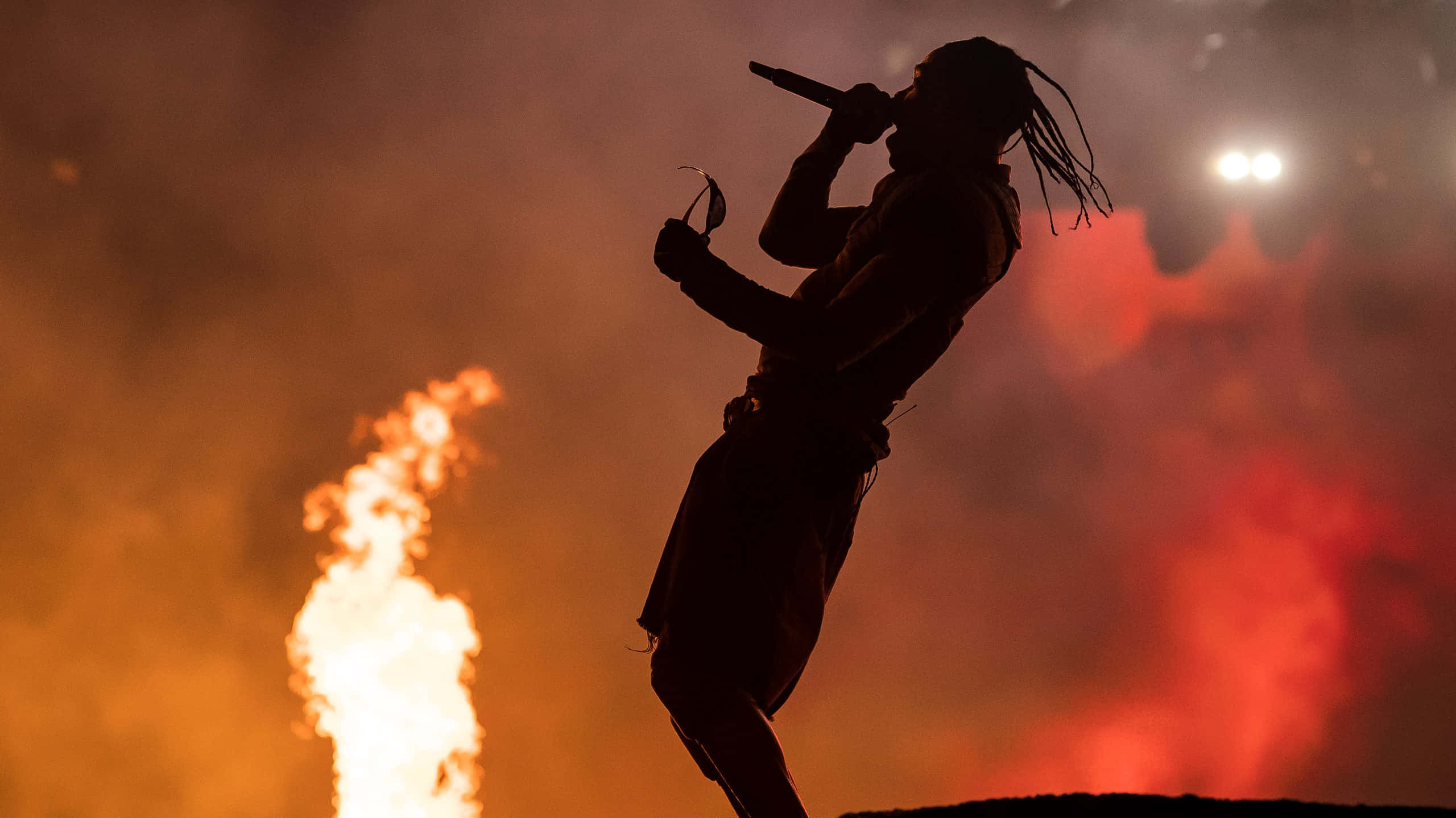 Travis Scott, silhouette, dreadlocks, 2K Desktop Wallpaper