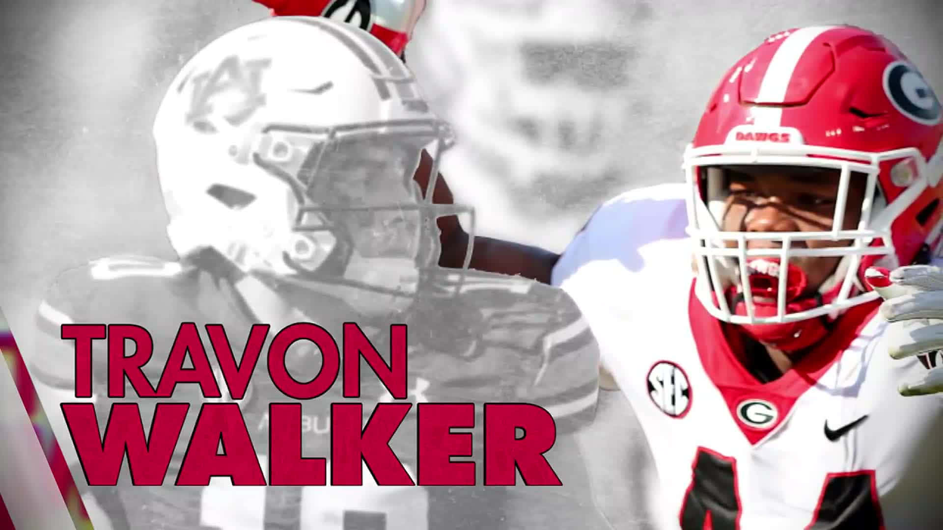 Travon Walker, red helmet, white jersey, Full HD Desktop Wallpaper