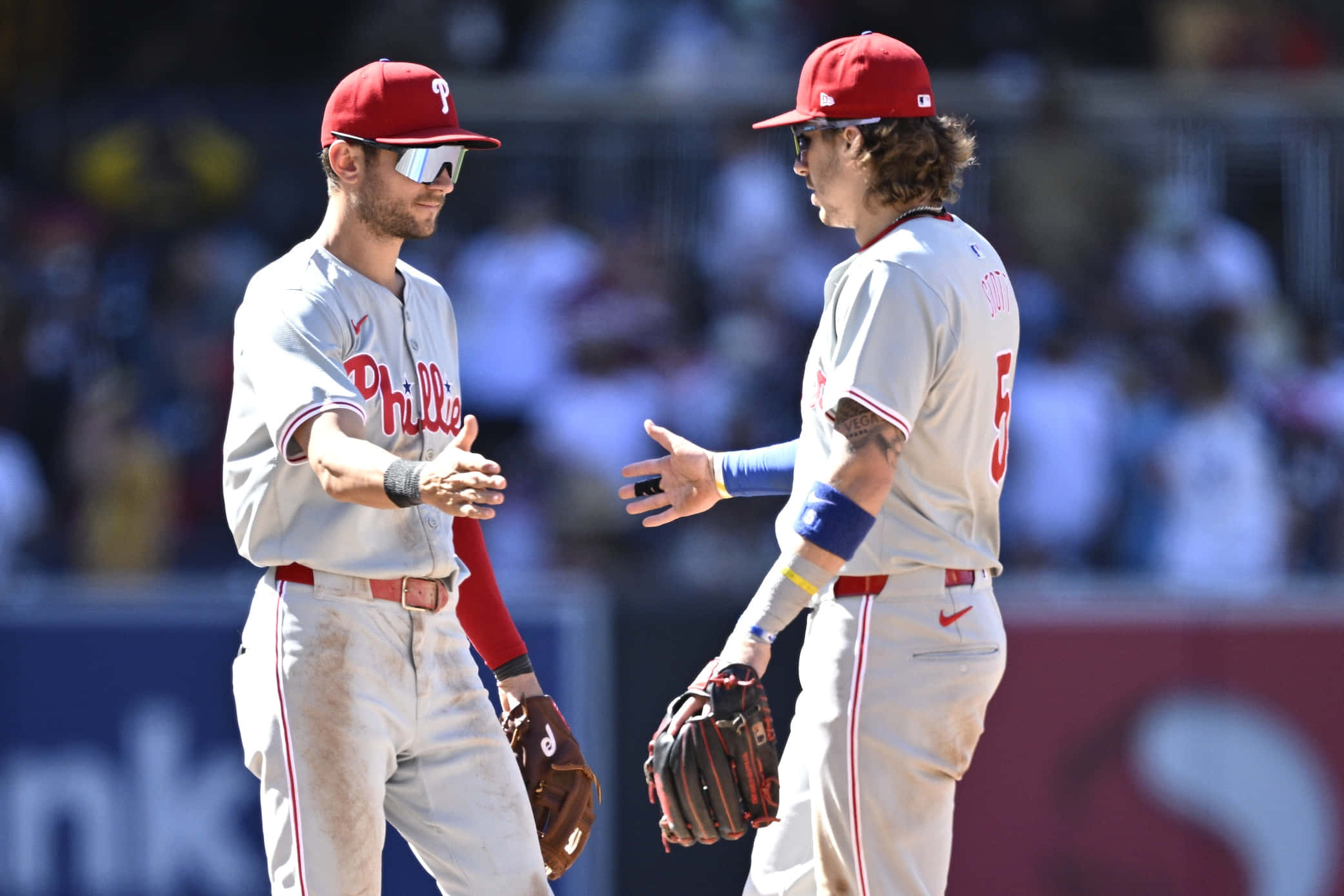 Trea Turner, Phillies, gray uniforms, Full HD Desktop Wallpaper