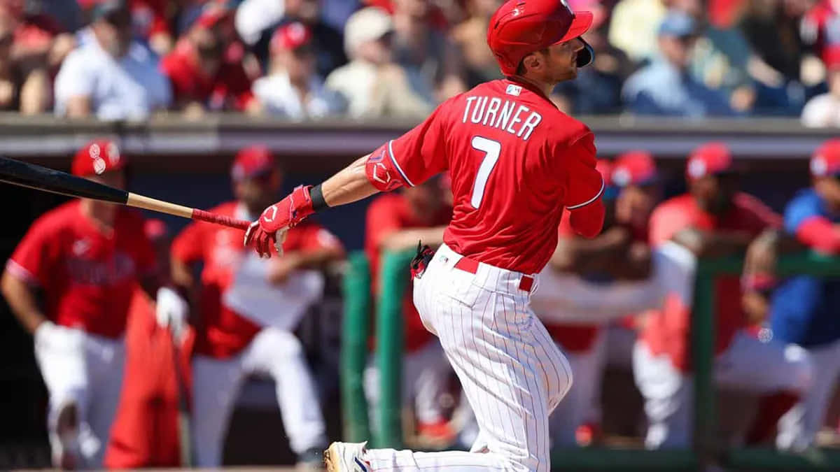 Trea Turner, Phillies, red jersey, SD Desktop Wallpaper