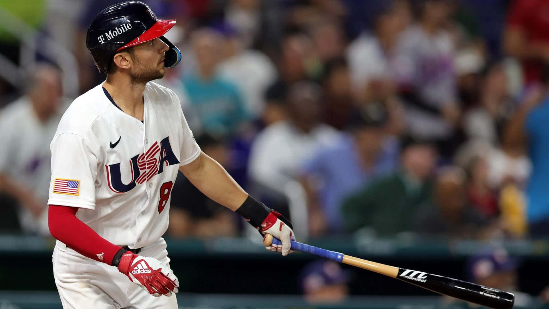 Trea Turner, Team U S A, white uniform, Full HD Desktop Wallpaper