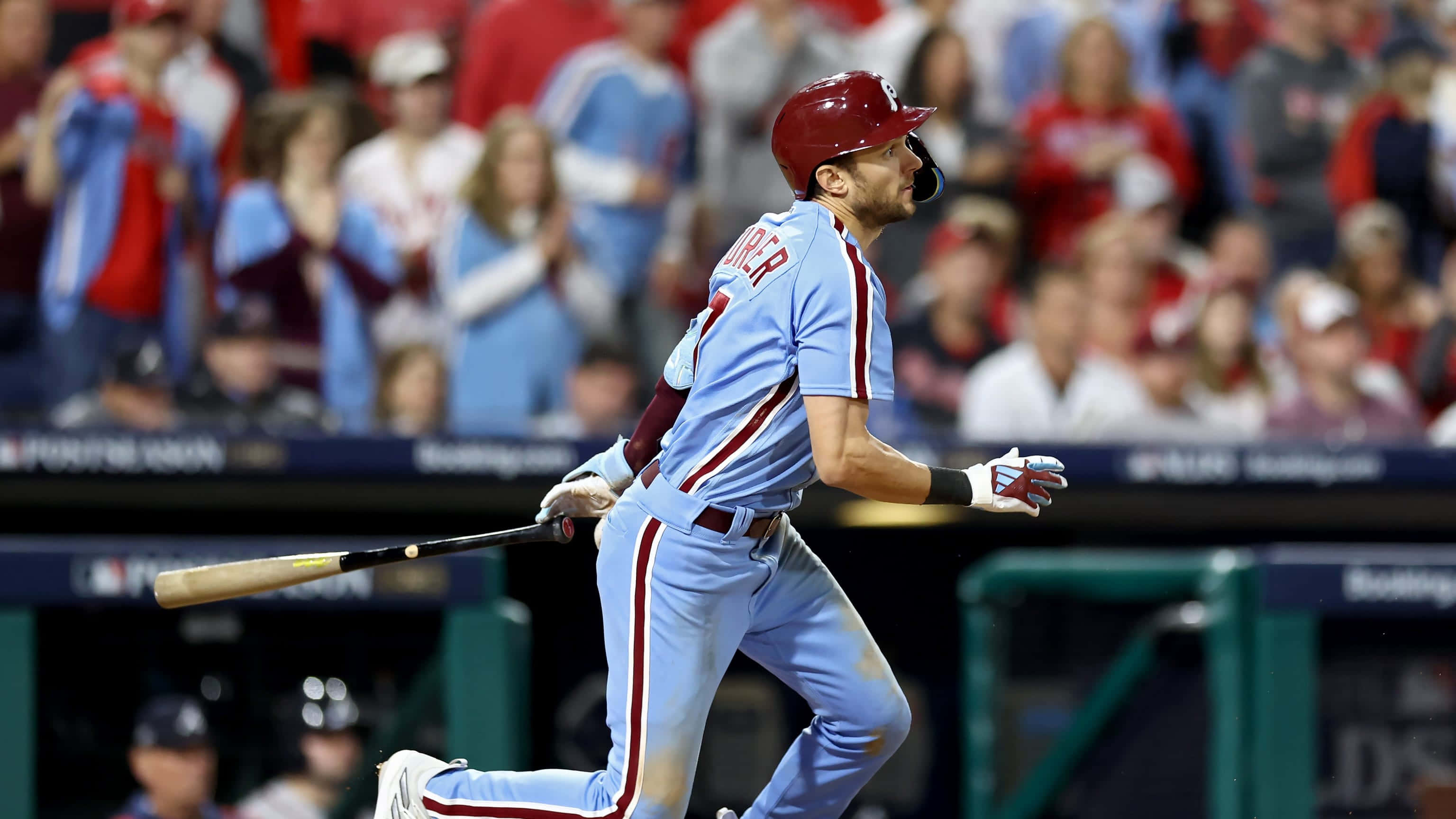 Trea Turner, baseball bat, light blue uniform, 2K Desktop Wallpaper