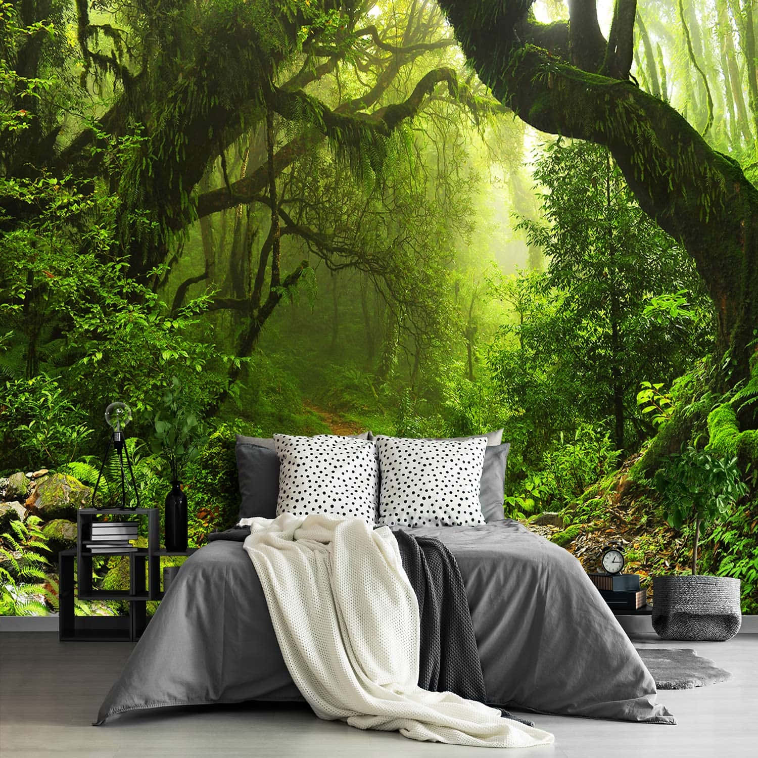 enchanted forest, bedroom mural, mossy forest, HD Desktop Wallpaper