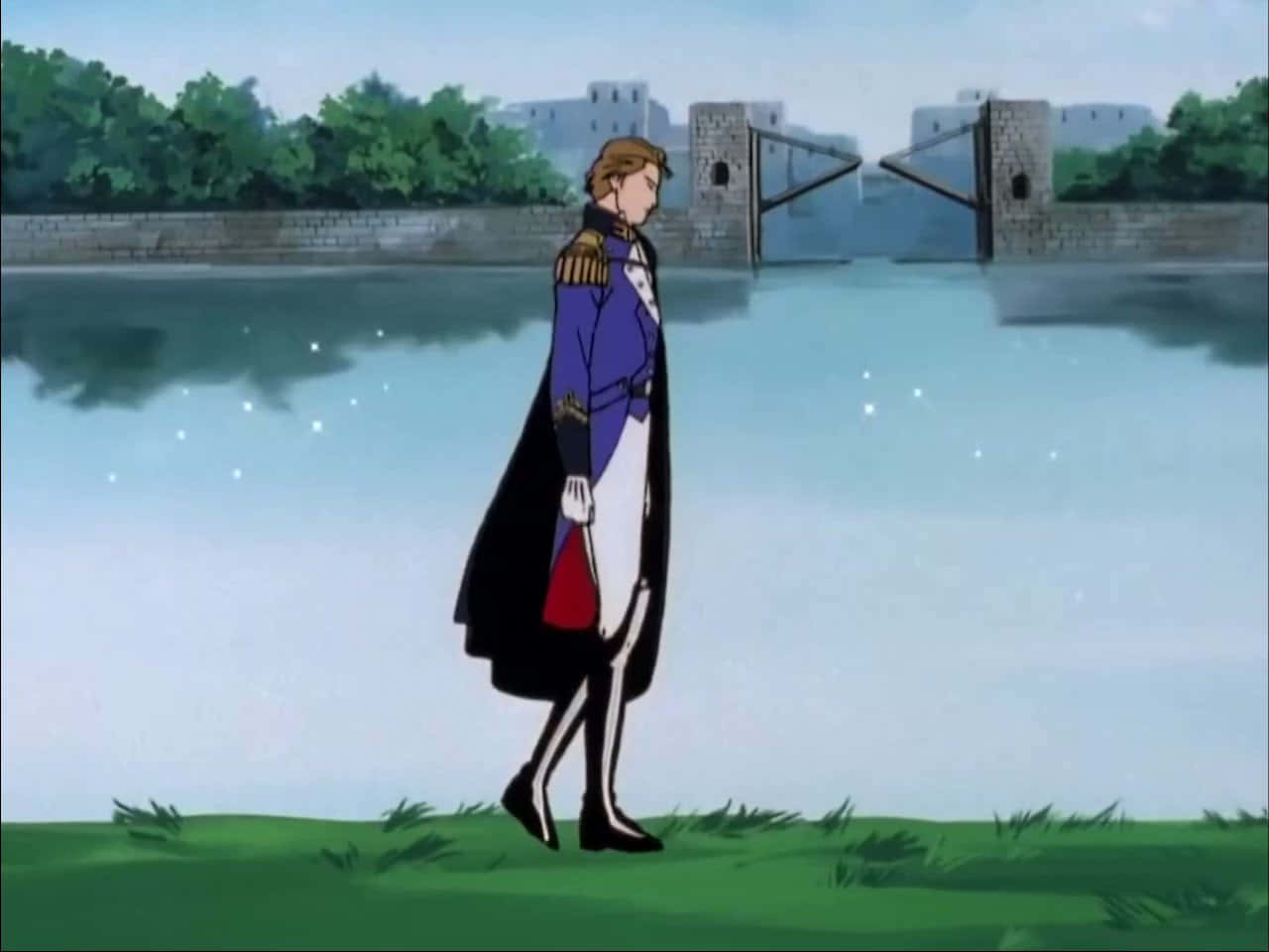 Treize Khushrenada, blue military coat, red accents, HD Desktop Wallpaper