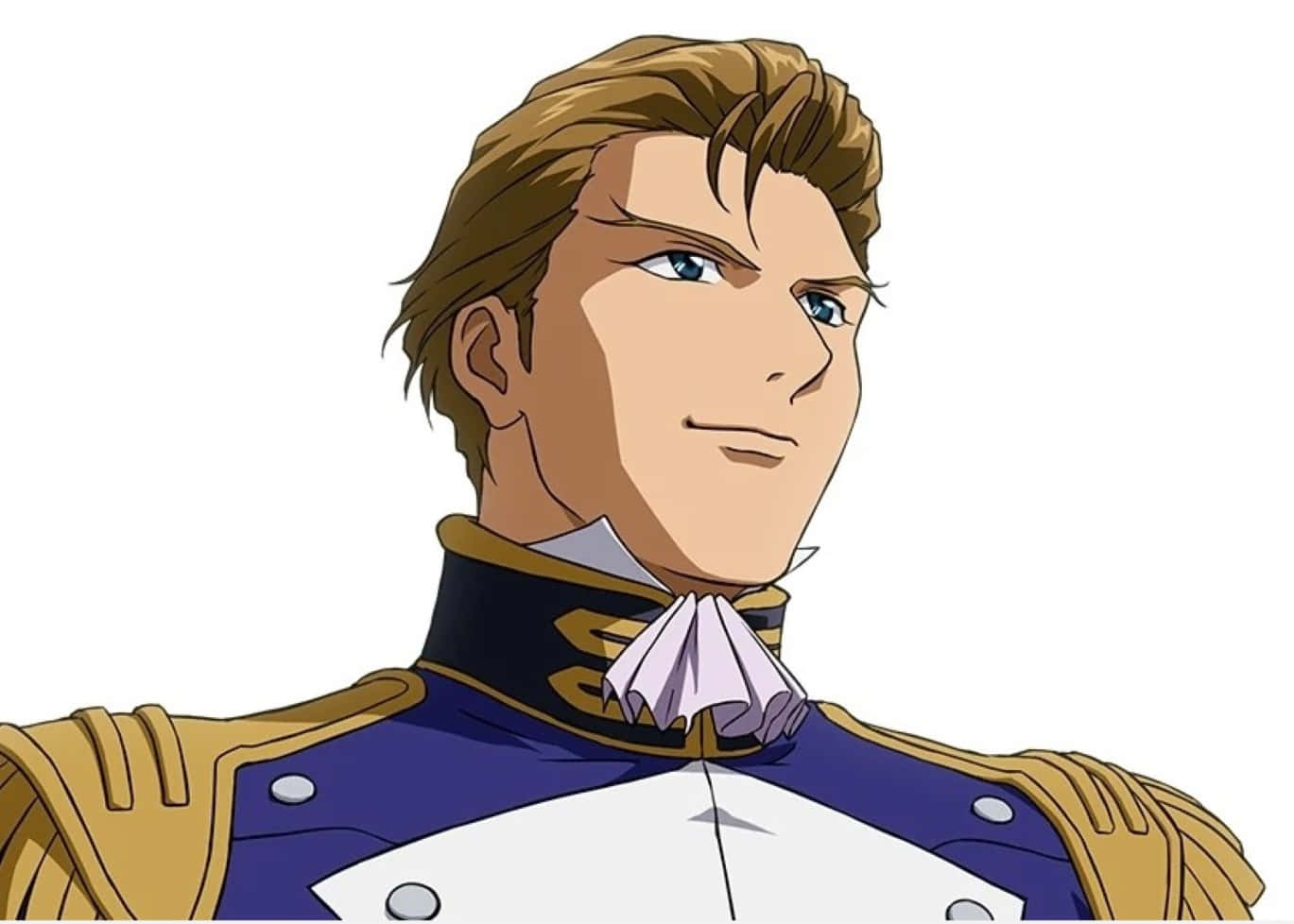 Treize Khushrenada, blue and gold military uniform, white cravat, HD Desktop Wallpaper