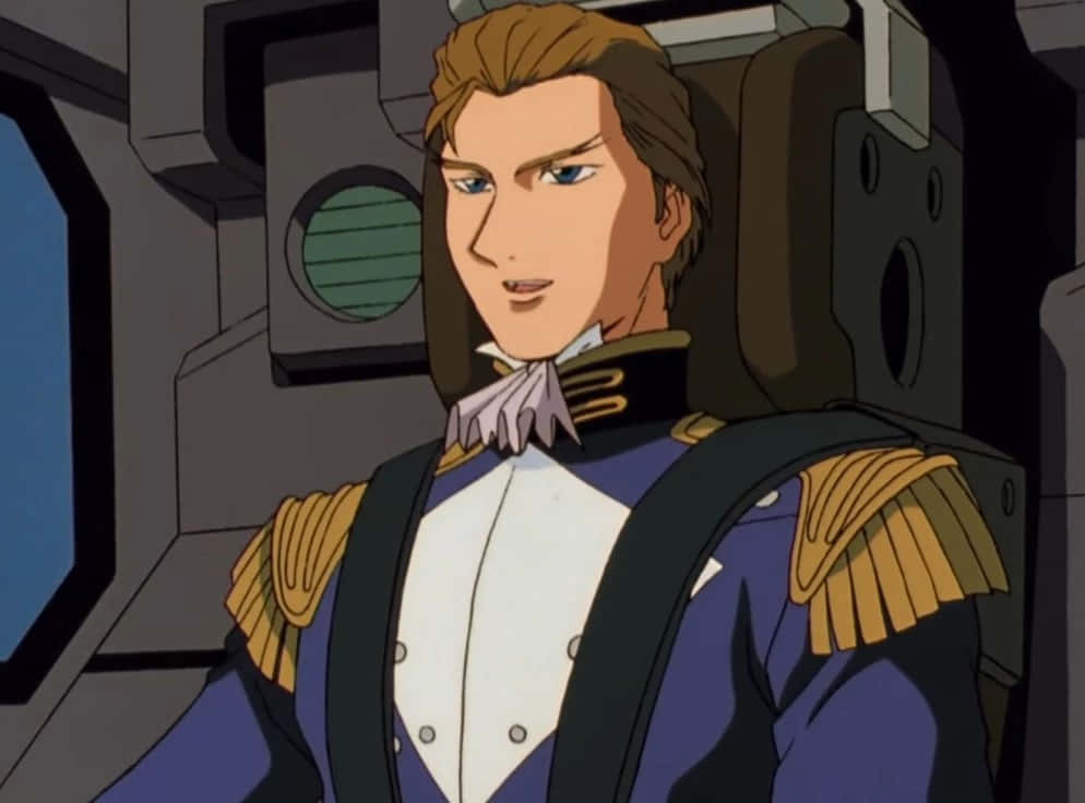 Treize Khushrenada, blue and gold uniform, futuristic cockpit, SD Desktop Wallpaper