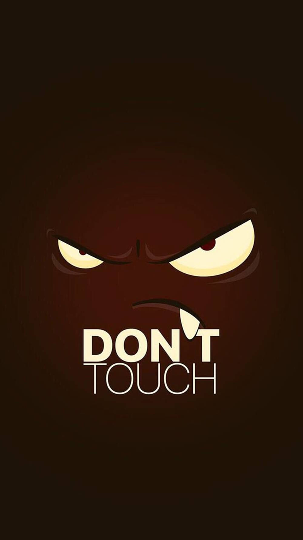 Don't Touch My Phone, glowing yellow eyes, frown, HD Phone Wallpaper