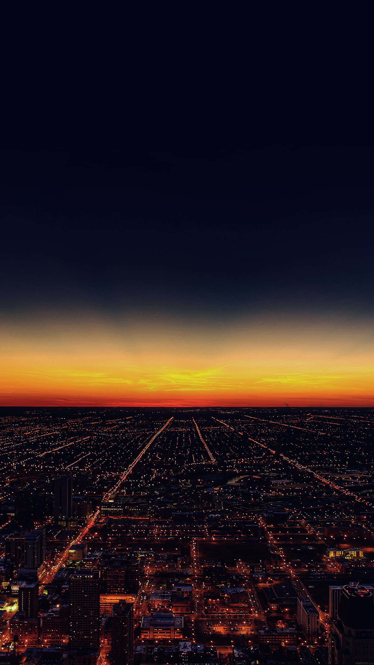 Trendy iPhone, aerial view, sprawling city, Full HD Phone Wallpaper